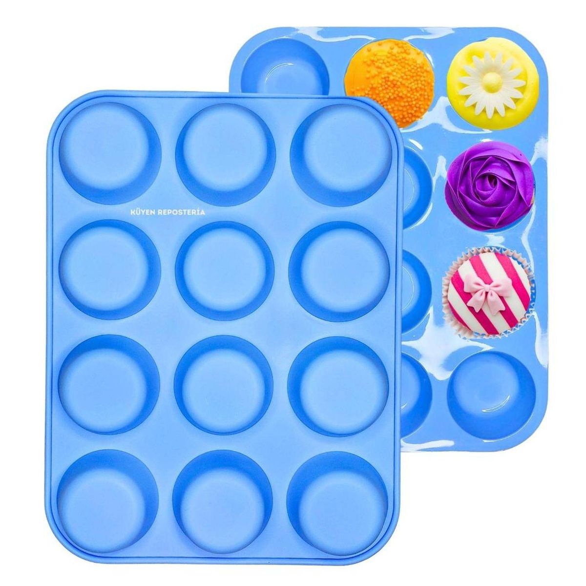 GENERICO - Molde Silicona  Cupcakes Magdalena Molde 12 Cavidades