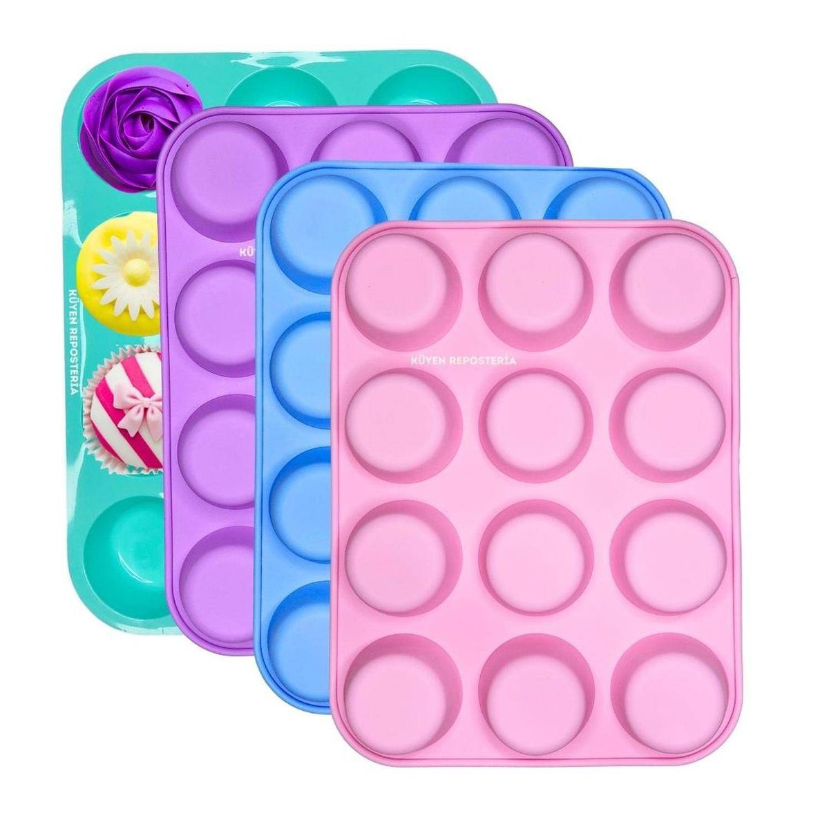 GENERICO - Molde Silicona  Cupcakes Magdalena Molde 12 Cavidades