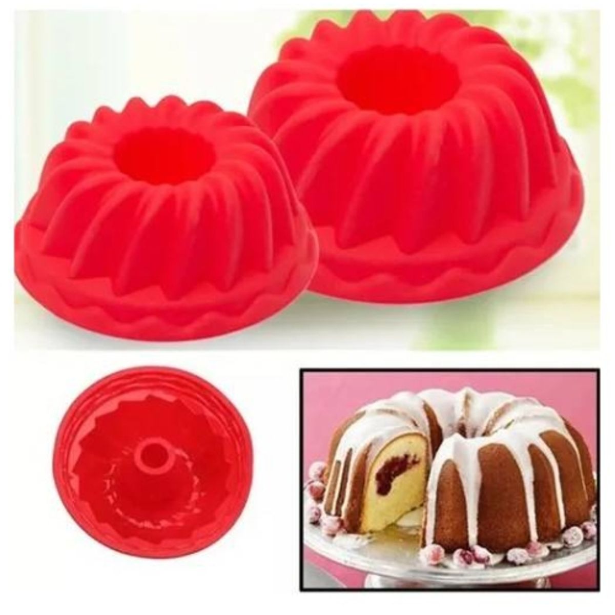 GENERICO - Molde De Silicona Para Queque 25 Cm Pastelería Repostería