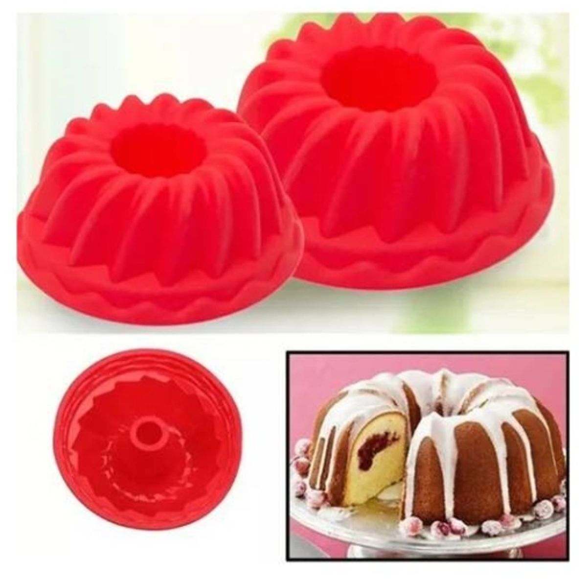 GENERICO - Molde De Silicona Para Queque 25 Cm Pastelería Repostería