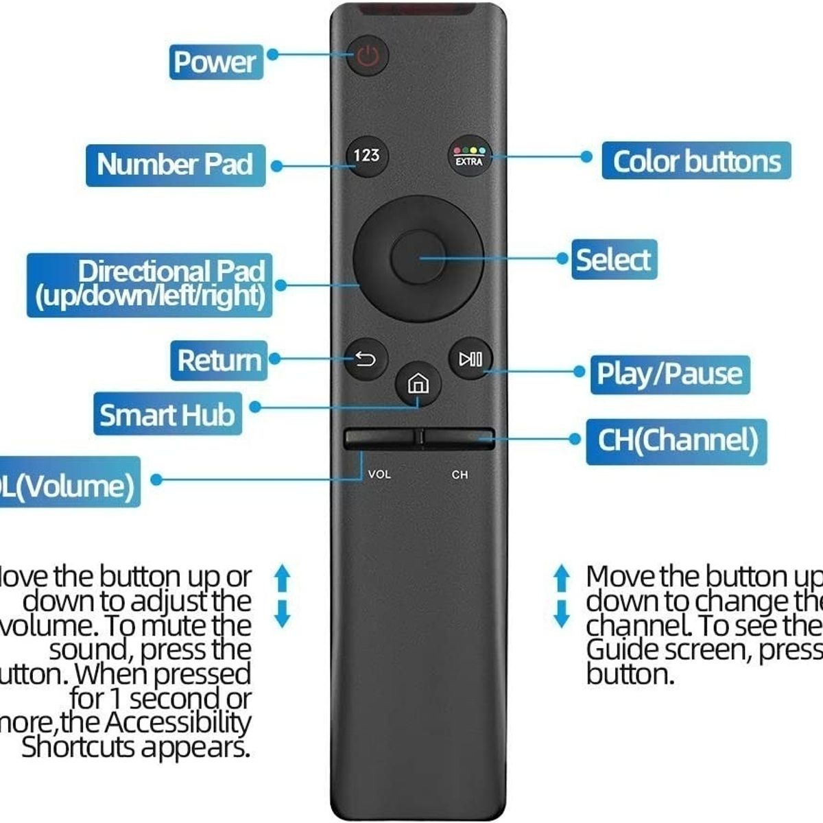 GENERICO - Control Remoto Para Samsung 4k Smart Tv Bn59 Curvo Ue Un65ku
