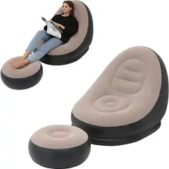 GENERICO - Sofá Tumbona Silla Inflable Reposa Pies Puff