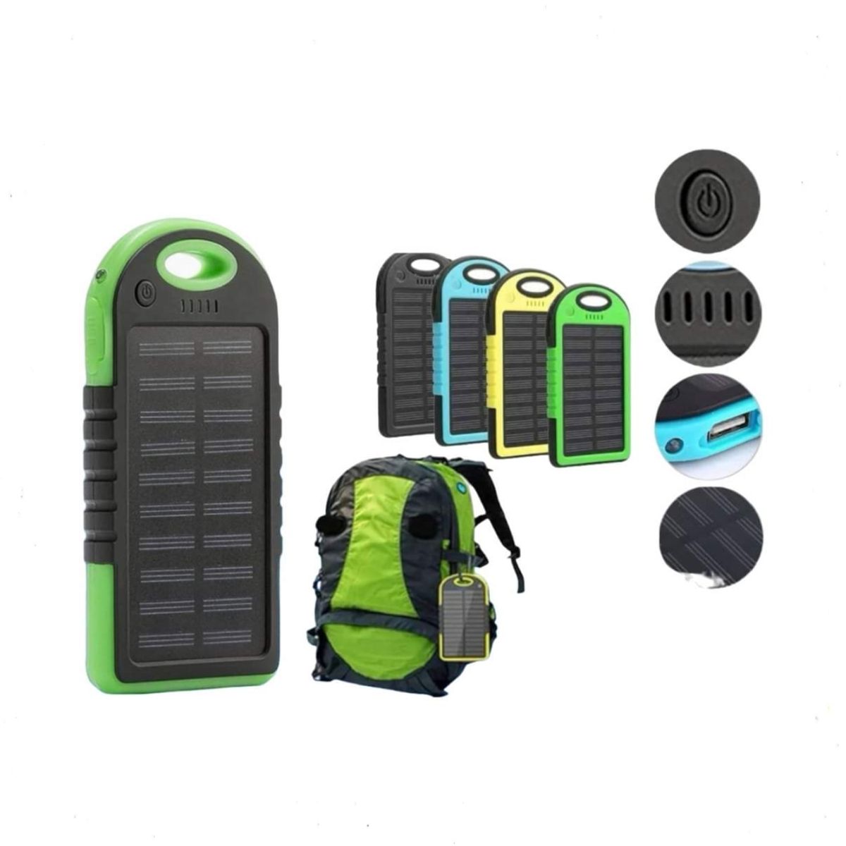 GENERICO - Cargador Teléfono Solar Portátil Powerbank Resiste Agua