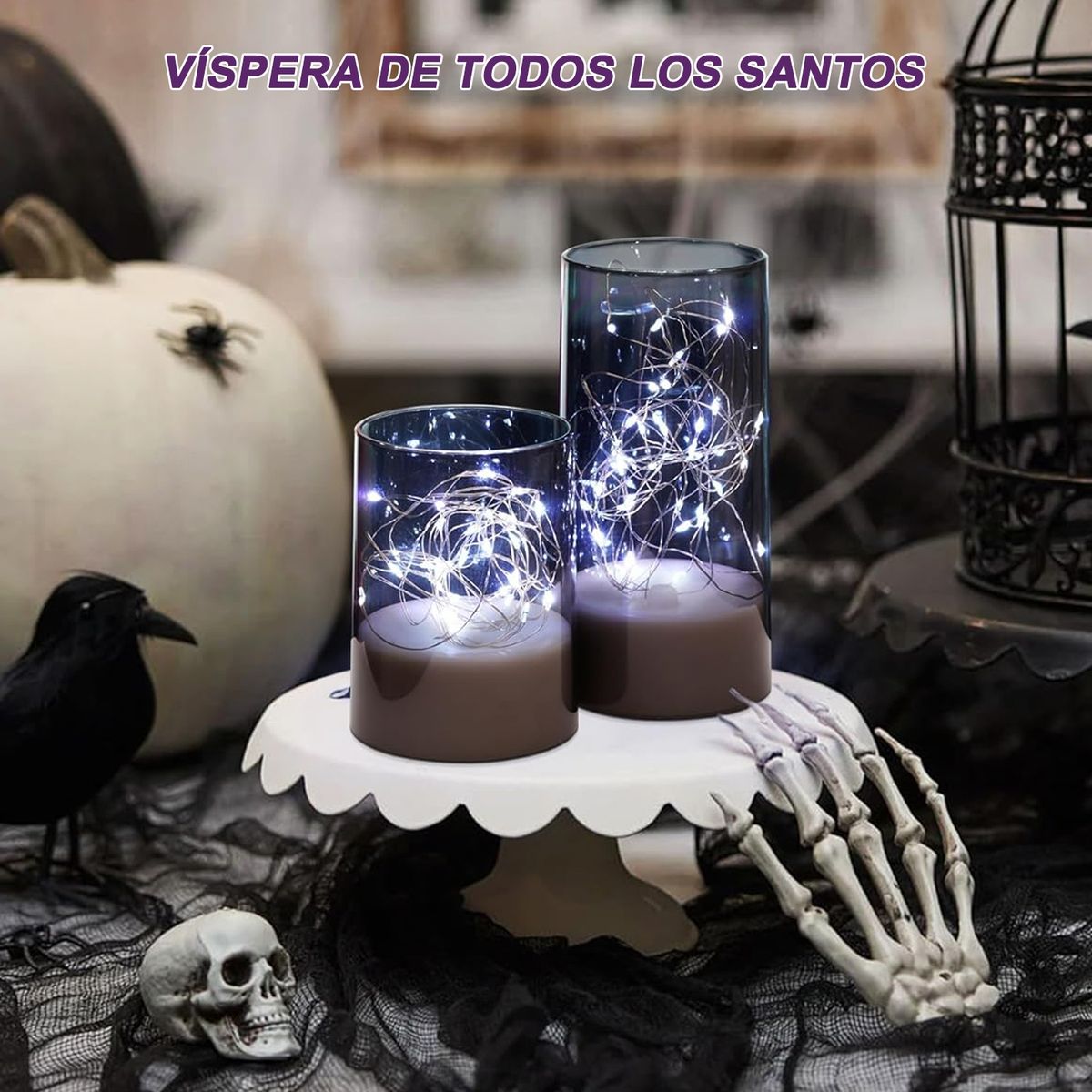 COREJOY - Juego de 3 velas LED gris velas sin llama con mando a distancia