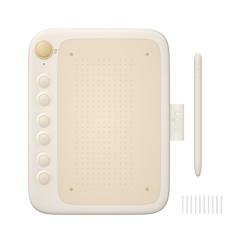 UGEE - UGEE Q6 Tableta Gráfica Dibujo Teléfono Android 6x4 Pulgadas Beige
