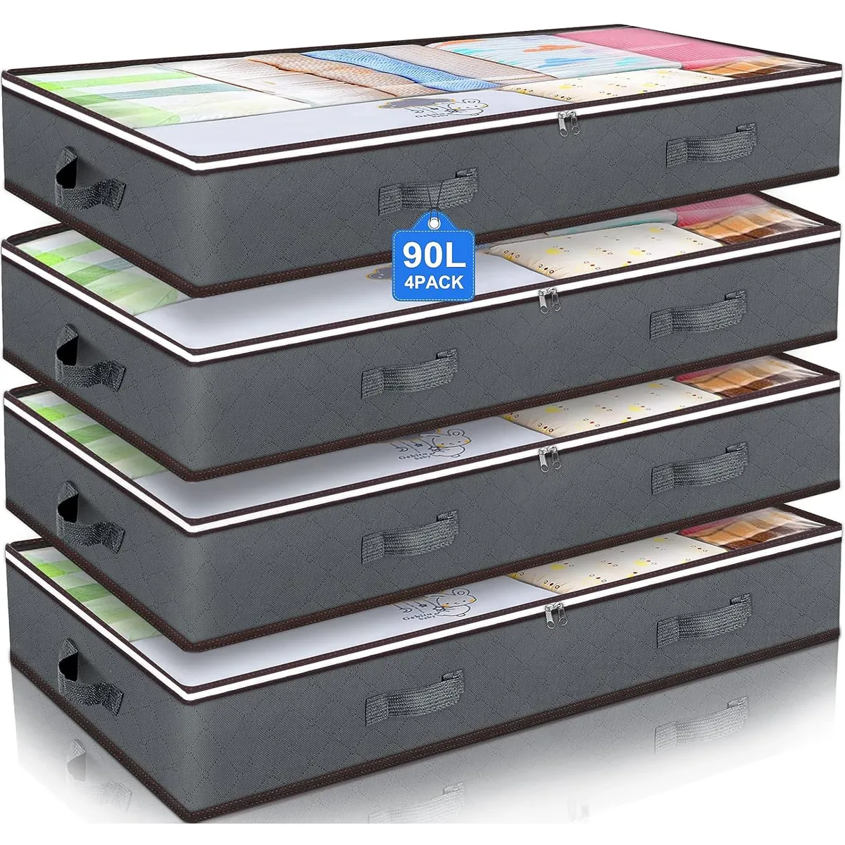 COREJOY - 4 Bolsas Almacenamiento Organizador Ropa Bajo Cama