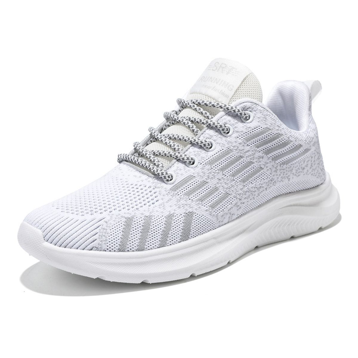 DANWEILE - Zapatilla Deportivas Planas Antideslizantes con Cordones Hombre blanco