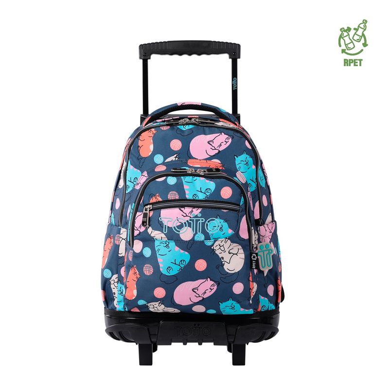 TOTTO - Mochila Con Ruedas Infantil Niña Notebook Totto Bomper Renglon Gris