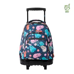 TOTTO - Mochila Con Ruedas Infantil Niña Notebook Bomper Renglon Gris