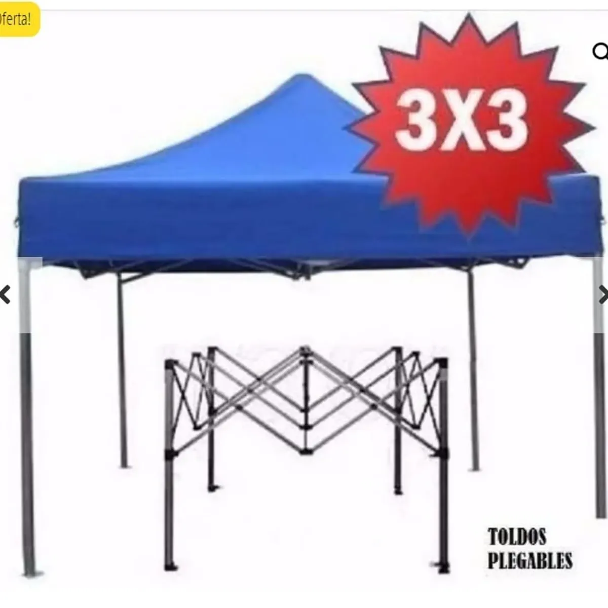 GENERICO - Toldo Plegable 3x3 m azul tipo araña