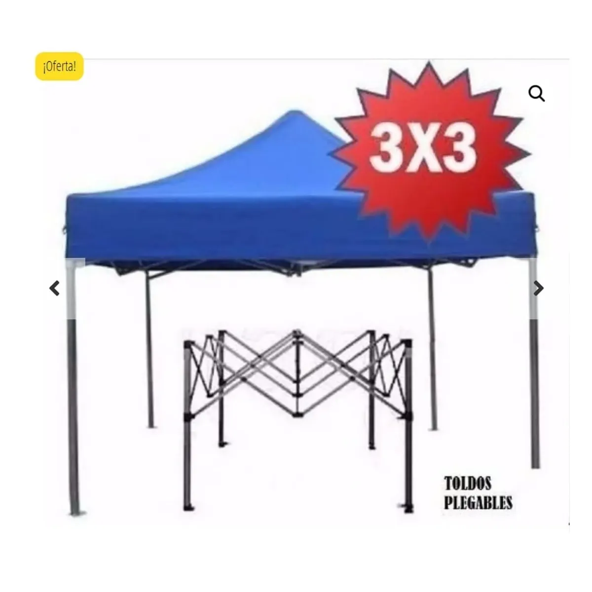 GENERICO - Toldo Plegable 3x3 m azul tipo araña