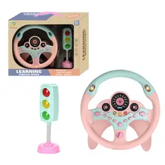 GENERICO - Manubrio Simulador Rosa Para Niños Luces Y Sonidos Volante