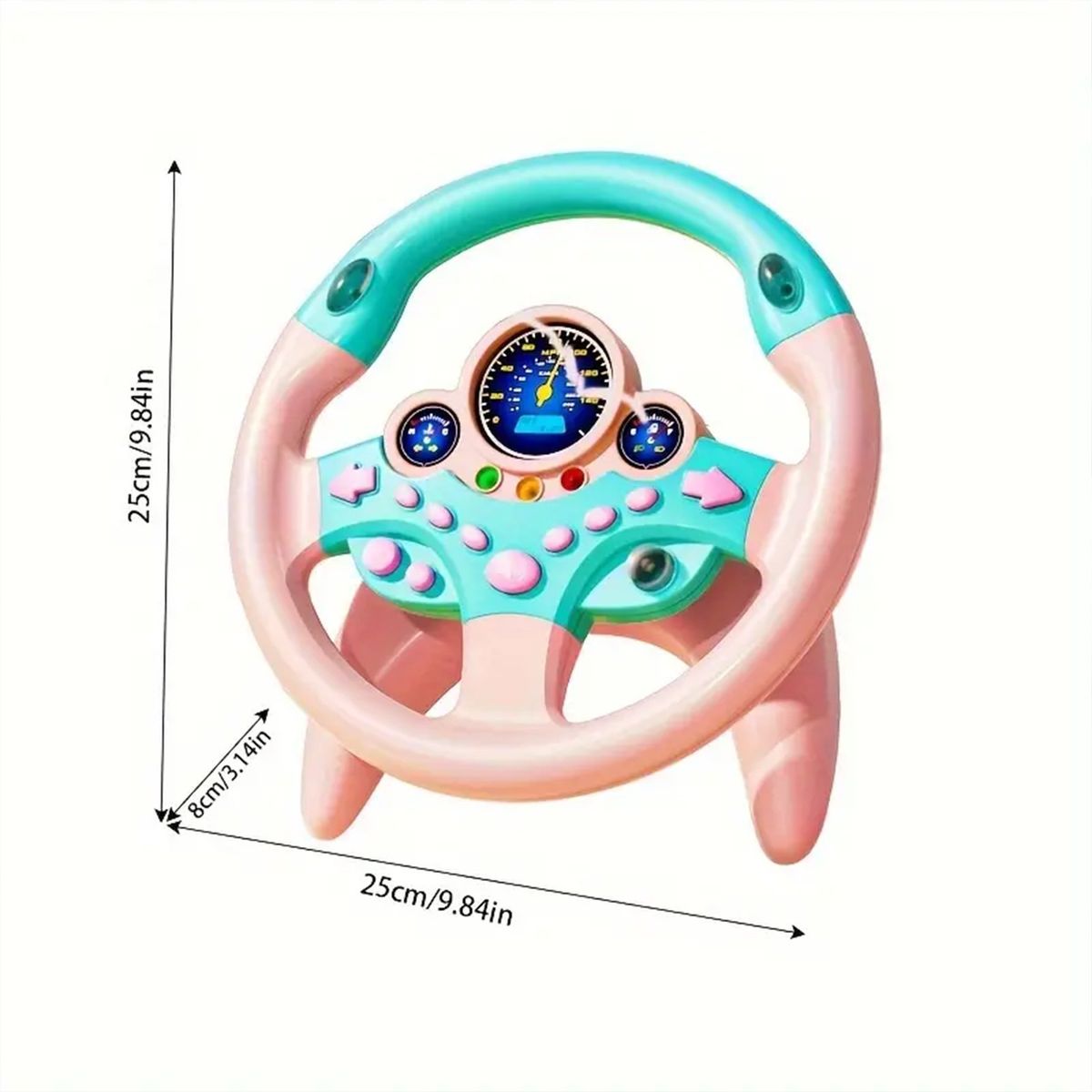 GENERICO - Manubrio Simulador Rosa Para Niños Luces Y Sonidos Volante