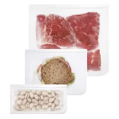 SANTU HOME & DECO - Pack De 3 Bolsas Herméticas De Silicona Para Alimentos