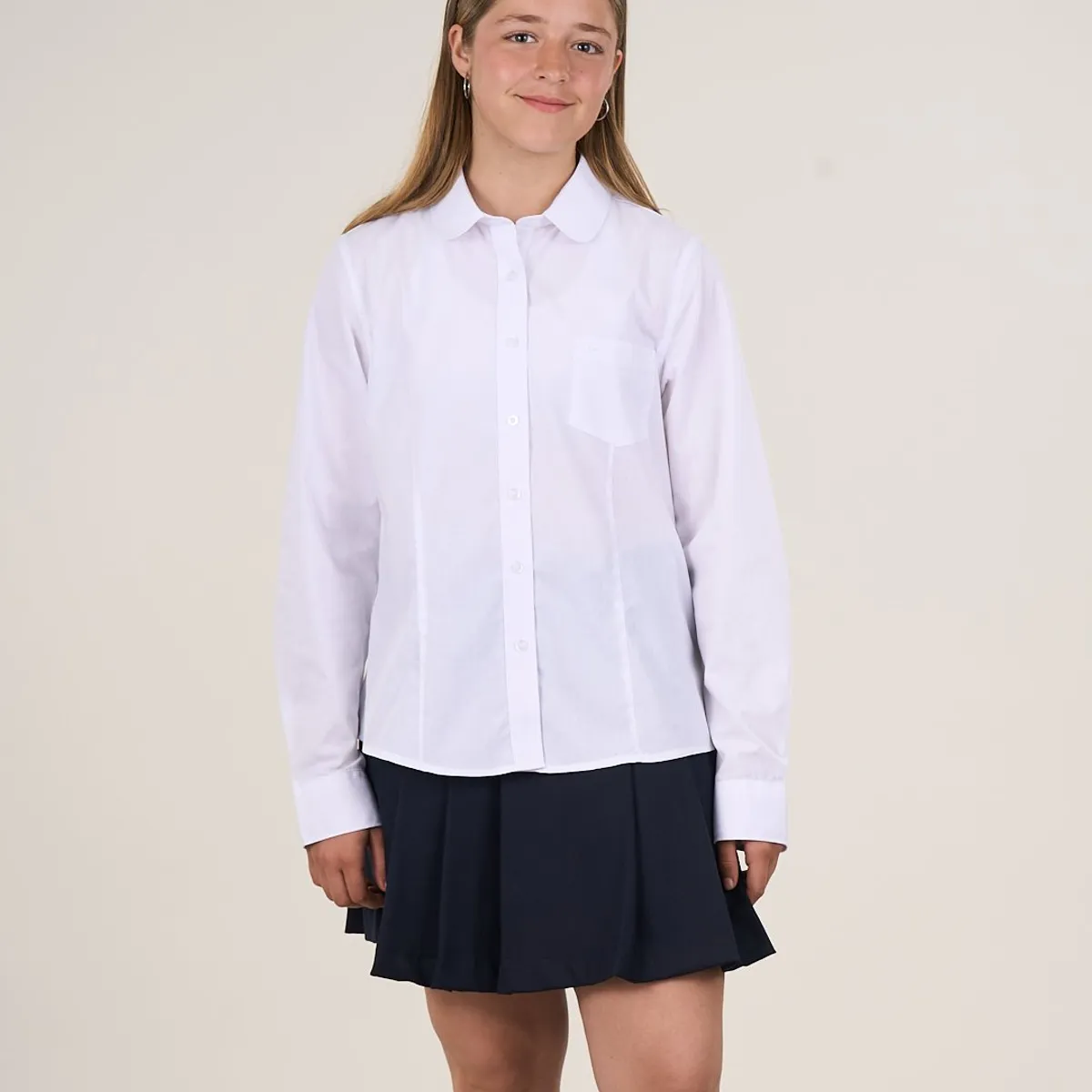 POLEMIC - Blusa escolar entallada Colegio T12 a XL POLEMIC