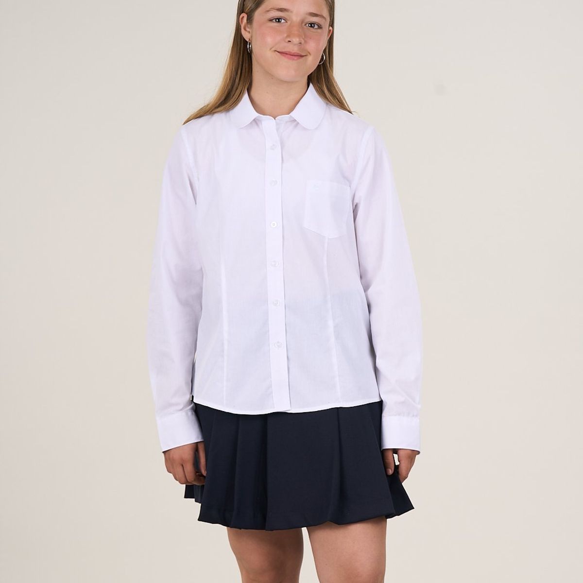 POLEMIC - Blusa escolar entallada Colegio T12 a XL POLEMIC