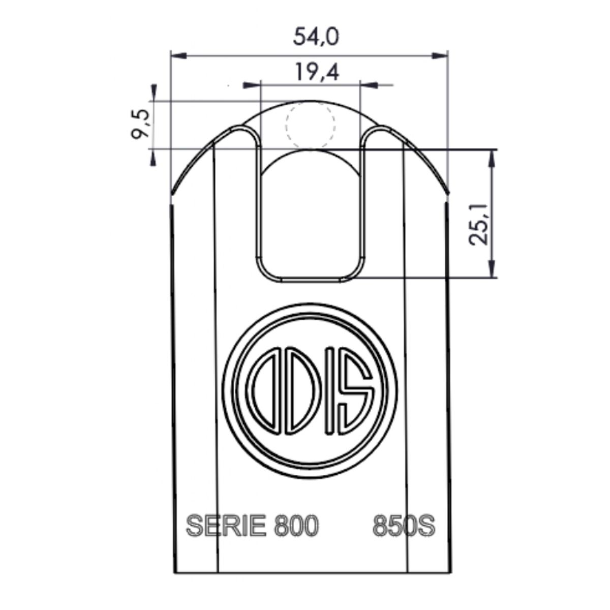 ODIS - Candado 50mm Serie 800 C/hombro Can0001045 Odis