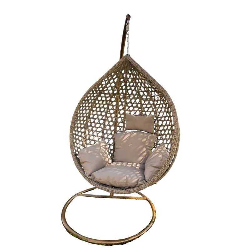 PEQUI - SILLA COLGANTE GRIS / PLOMA  CON COJIN