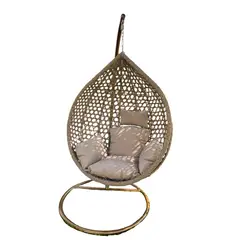 PEQUI - SILLA COLGANTE GRIS / PLOMA CON COJIN