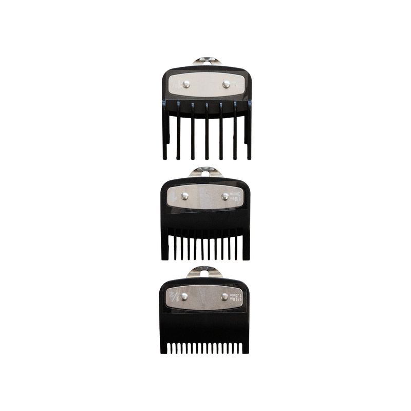 GENERICO - Set de 3 peines Intermedios Metálicos color Negro para WAHL.