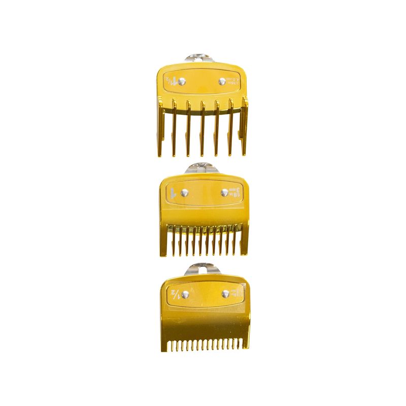 GENERICO - Set de 3 peines Intermedios Metálicos color Dorado para WAHL.