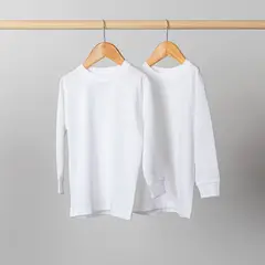 PIMMALU - Pack 2 Camisetas Manga Larga Niños Blancas Algodón Pima Peruano