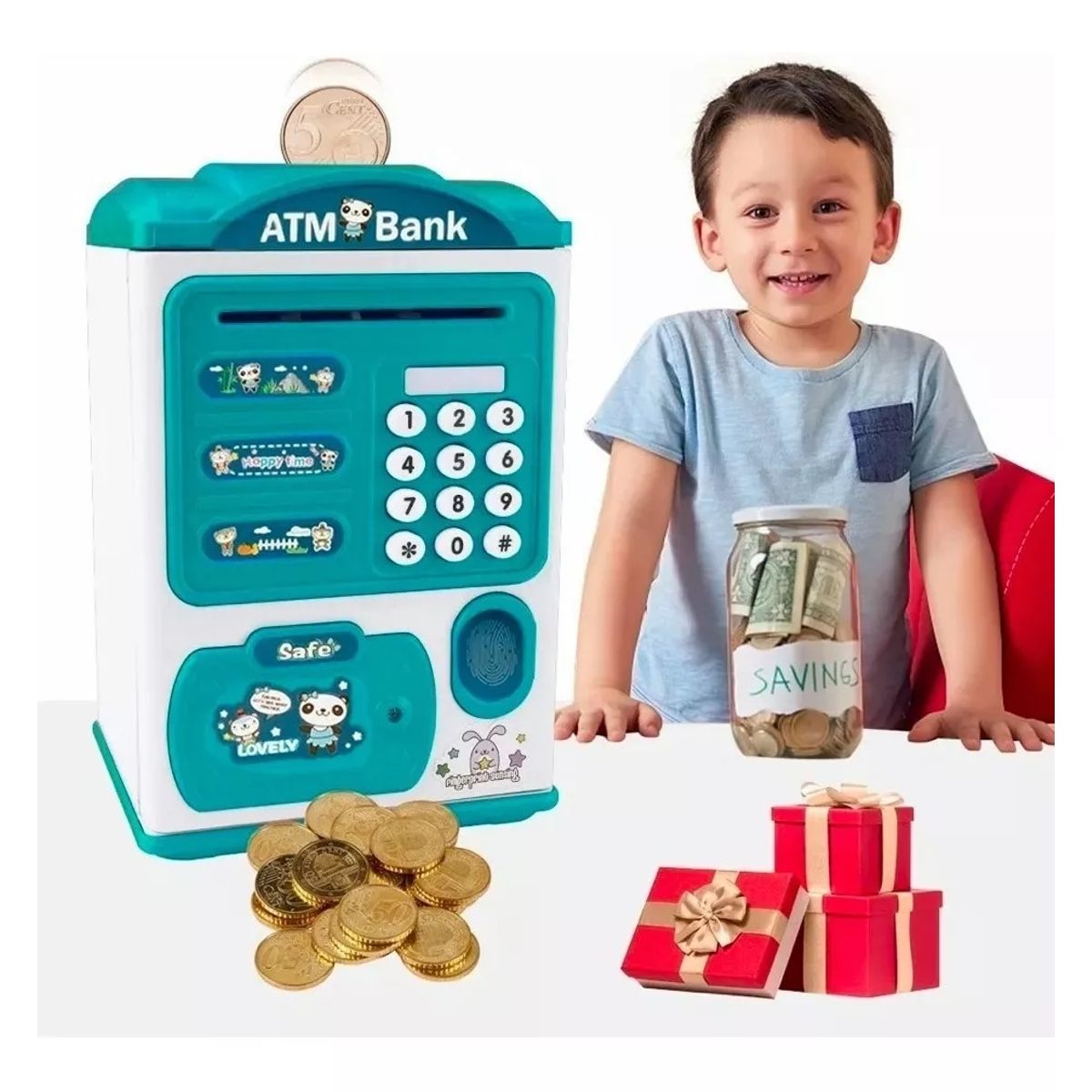 GENERICO - Alcancía De Ahorro Electrónica Sonido Huella Y Contraseña