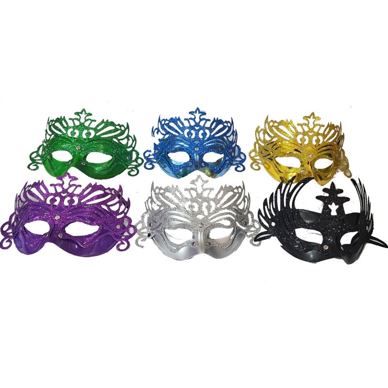 GENERICO - Pack Antifaces Fiesta Glitter Grande X6