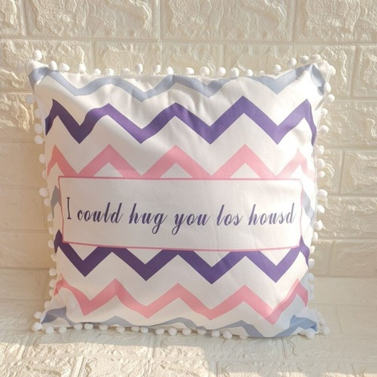 GENERICO - Pack 2 Cojin + Funda Para Cojin Pompon  Diseño Colores 67 42x42