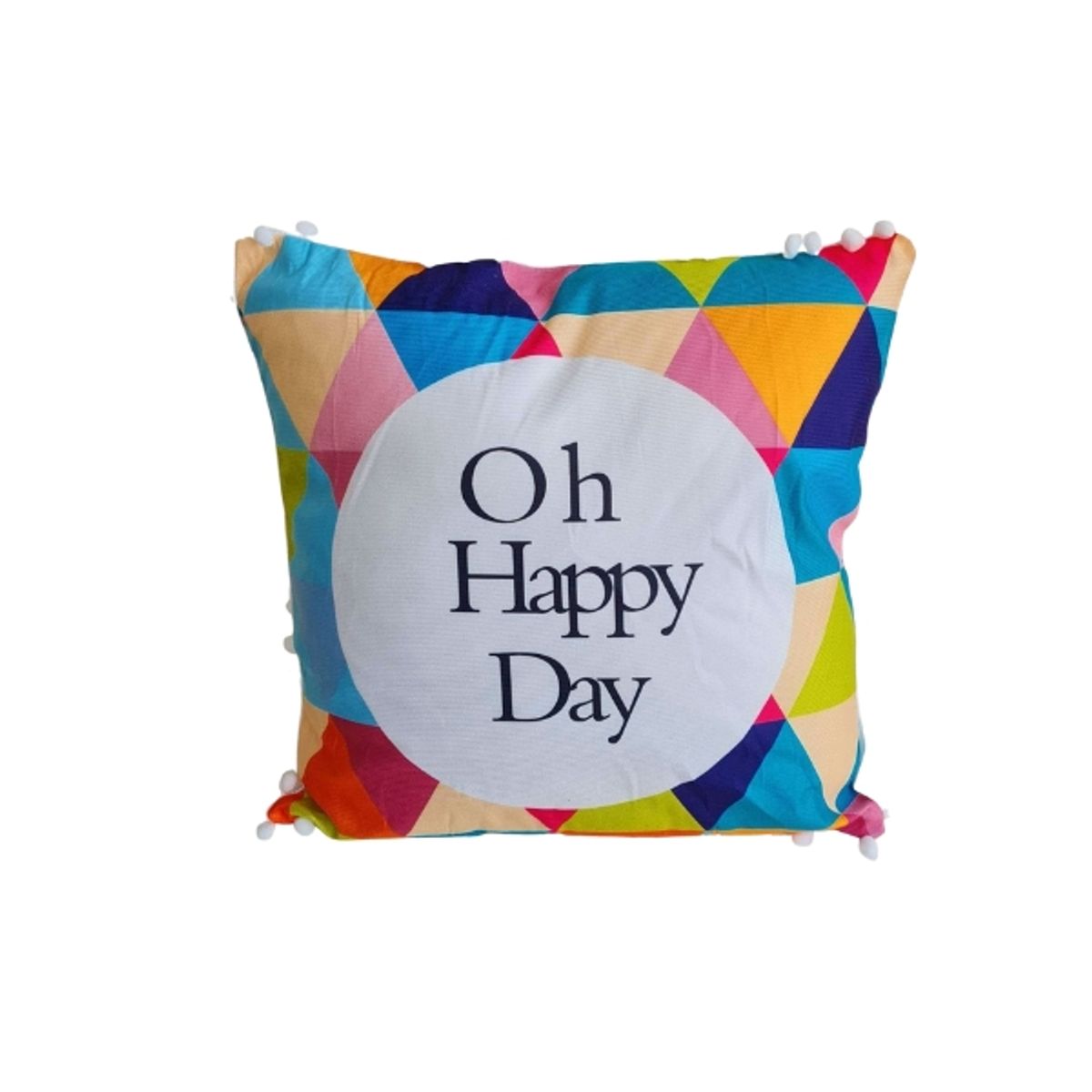 GENERICO - Pack 2 Cojin + Funda Para Cojin Pompon  Colorida Letras De 42x42