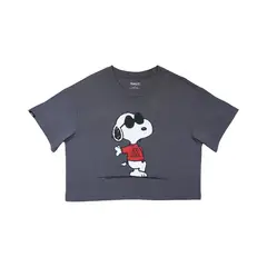 SNOOPY - Polera Mujer Fresh With Glasses Griss