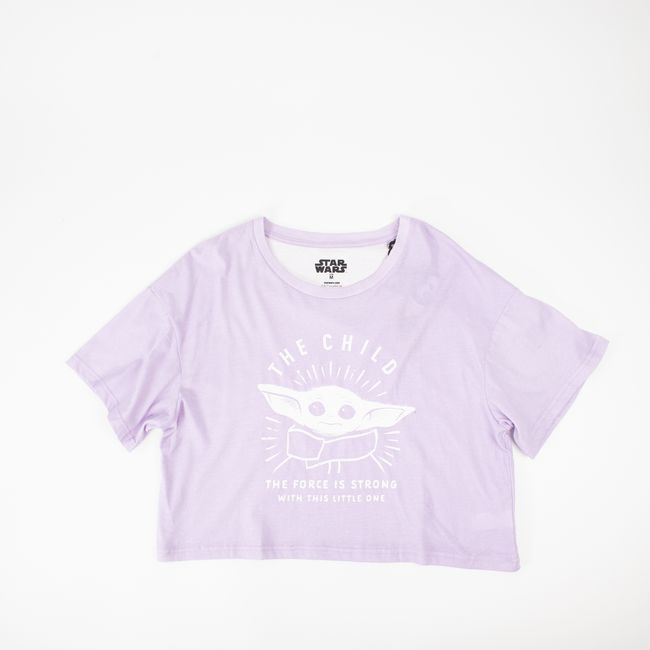 STAR WARS - Polera Mujer Baby Yoda Gris Mandalorian Gris Star Wars