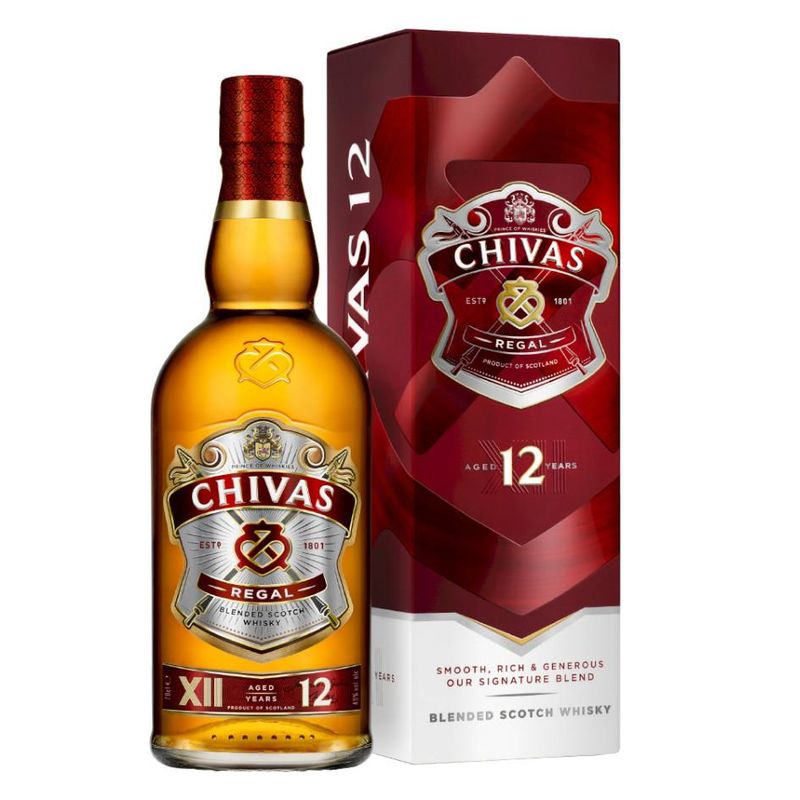 CHIVAS REGAL - Whisky Chivas Regal Scotch 12 Años 750 ml, Scotch Whisky - Dorado