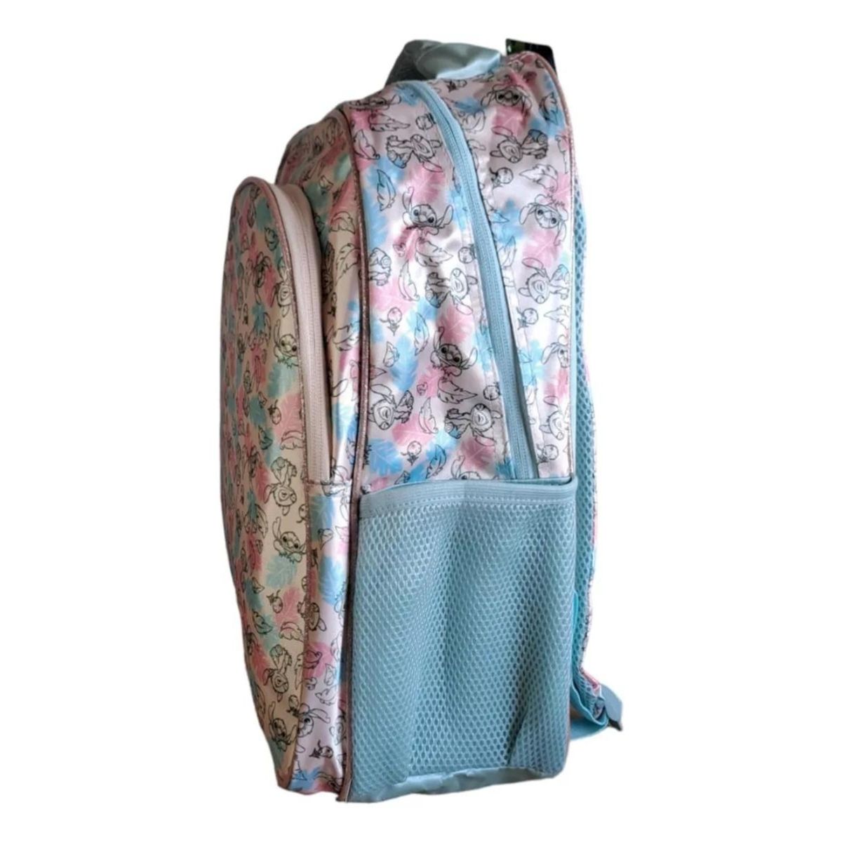 INTEC - Mochila Escolar Stich Satin Rosa con Celeste Niñas