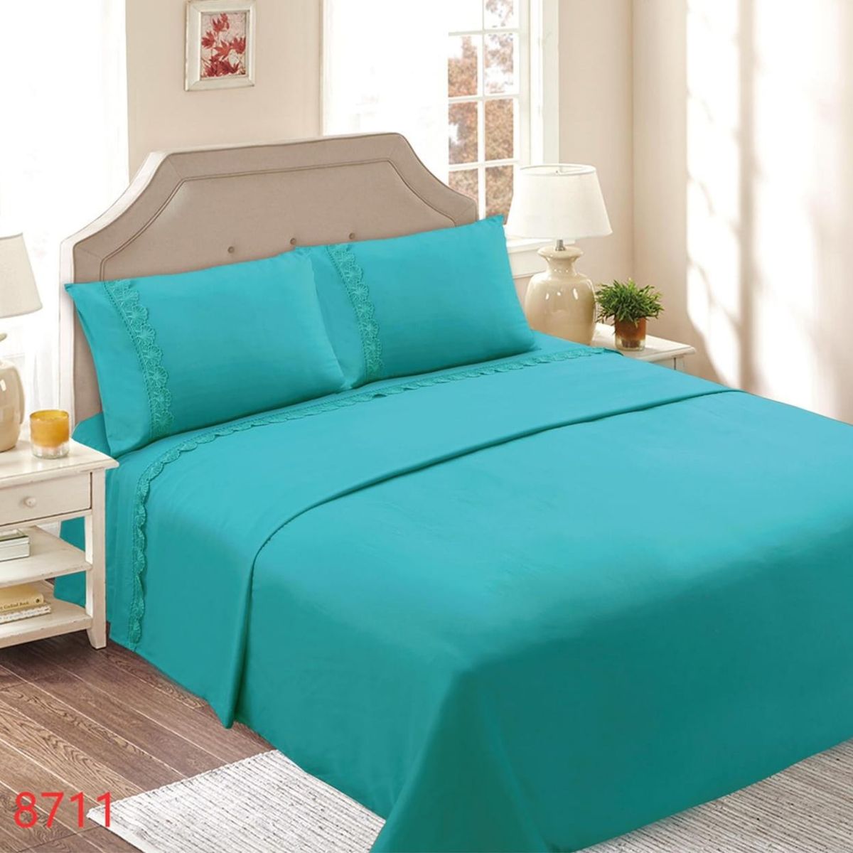 GENERICO - Set Sabanas 2 Plazas 144 Hilos Hemosos Diseños verde