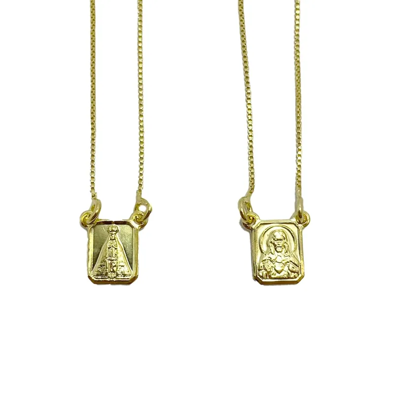 ANDREA COGGIOLA JOYAS - Collar Escapulario Enchapado Oro 18K