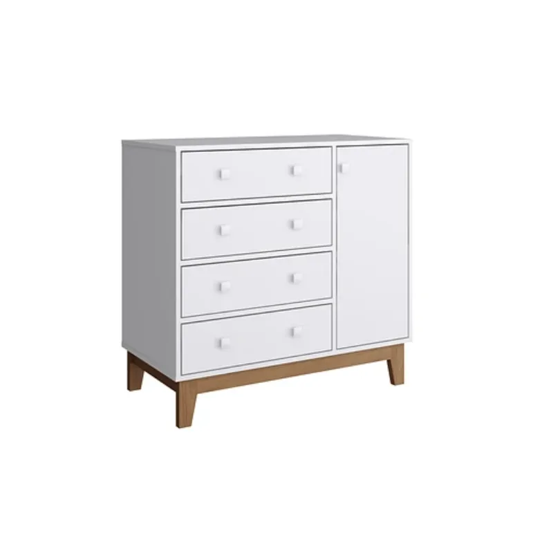 KIDSCOOL - COMDODA 4 CAJONES + PUERTA BLANCA RETRO HARMONY - BY130BC