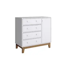 KIDSCOOL - COMDODA 4 CAJONES + PUERTA BLANCA RETRO HARMONY - BY130BC