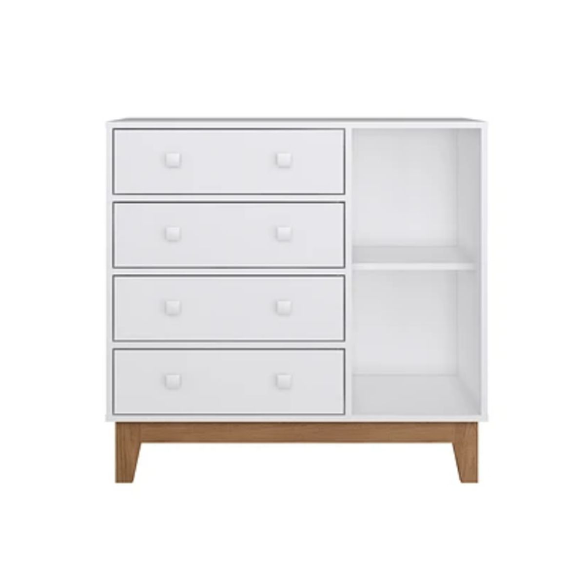 KIDSCOOL - Comoda Retro Harmony 4 Cajones + Puerta Blanco