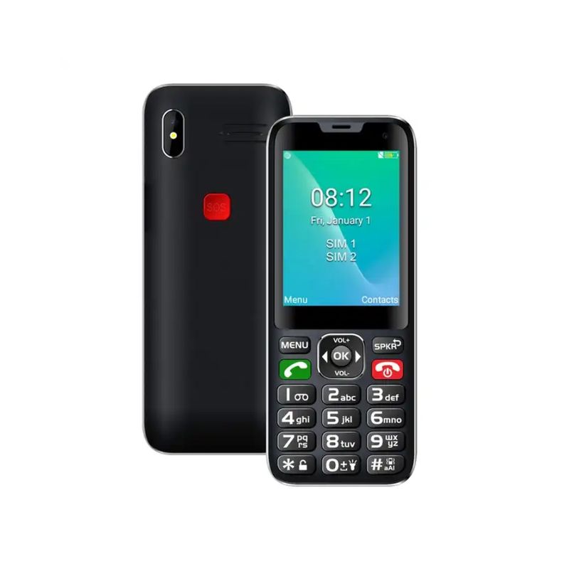 GENERICO - Teléfono celular Senior Adulto Mayor 4G Dual SIM pantalla 28″ botón SOS