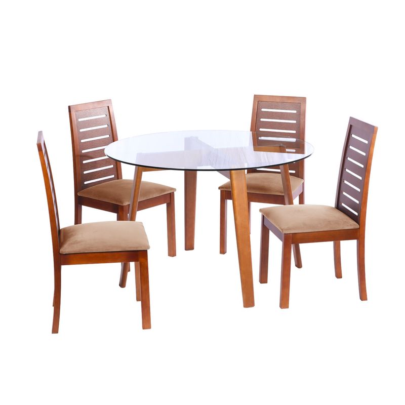 LATAM HOME - JUEGO DE COMEDOR VALENCIA STENERIFE TELA BEIGE