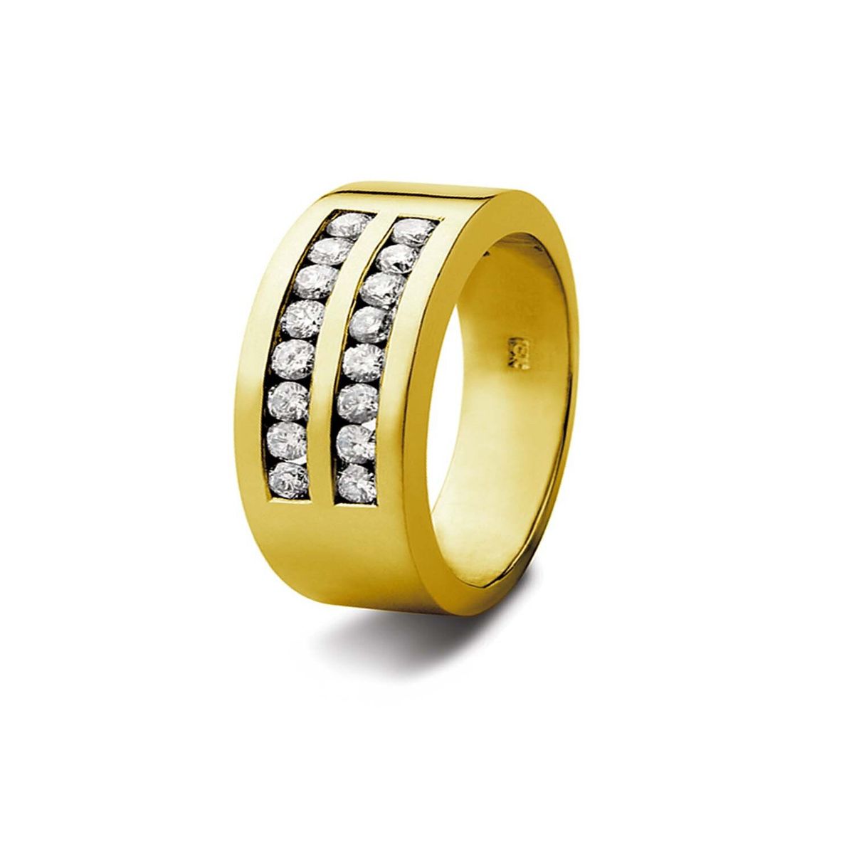 JB JOYAS BARON - Anillo de Oro Amarillo 18kt Modelo Perfeccion con 16 Diamantes de 3pts