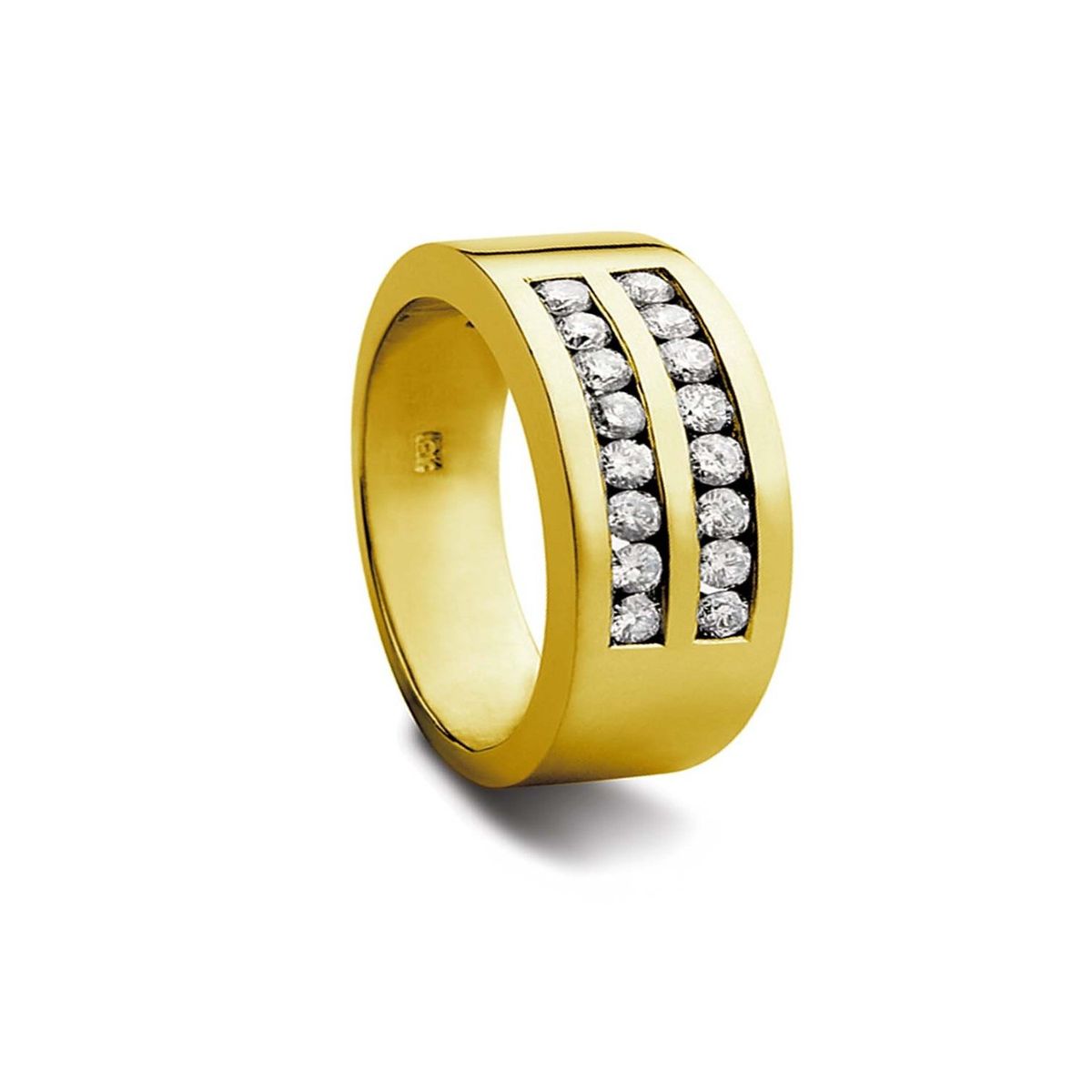 JB JOYAS BARON - Anillo de Oro Amarillo 18kt Modelo Perfeccion con 16 Diamantes de 3pts
