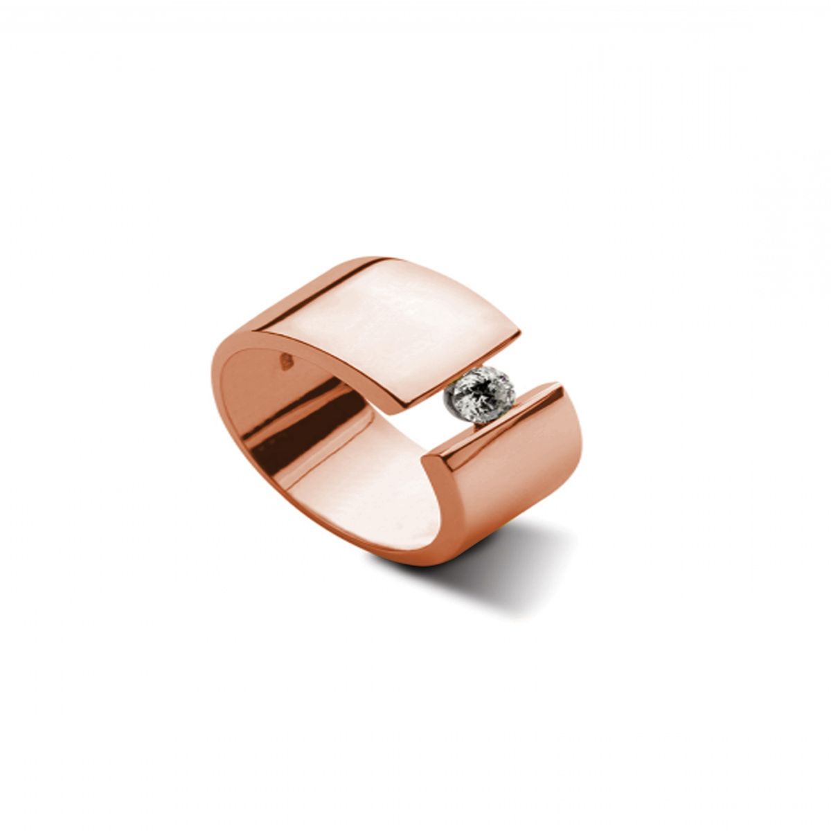 JB JOYAS BARON - Anillo de Oro Rosado 18kt Modelo Voler 01 Diamante Solitario de 10pts
