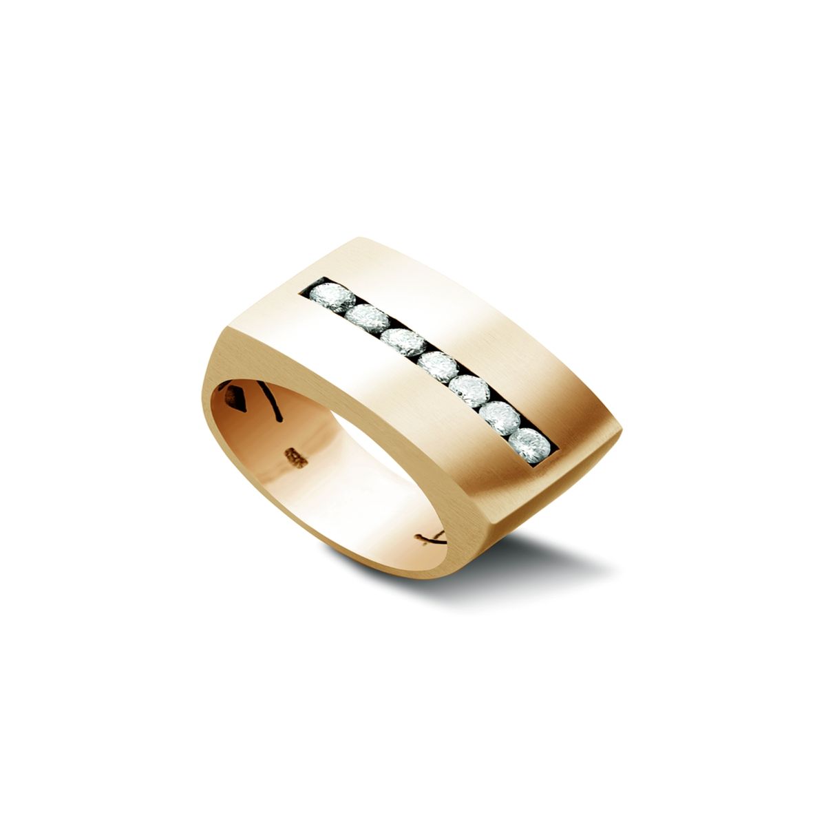 JB JOYAS BARON - Anillo de Oro Amarillo 18kt Modelo Dumo 07 Diamantes de 5pts cada uno