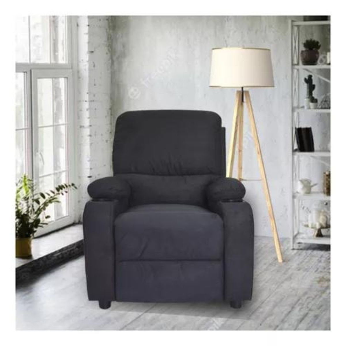 CUISINE BY IDETEX - Bergere Sillón Reclinable Olimpo Marca Idetex Tela Negro