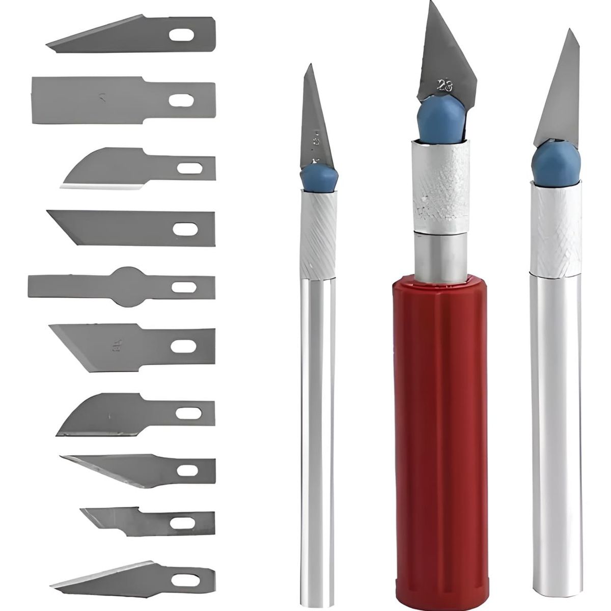 GENERICO - Set Bisturi Cuchillos Cartoneros Maqueteria 13 Piezas