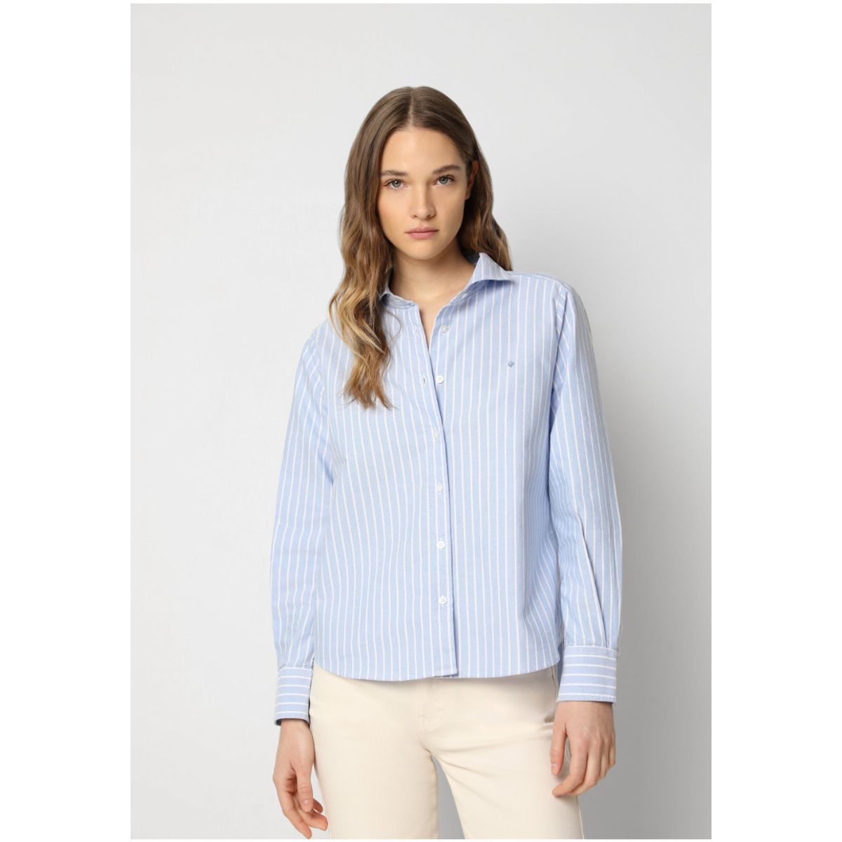 SCALPERS - Camisa Clásica Bordado Pecho Blue Stripes