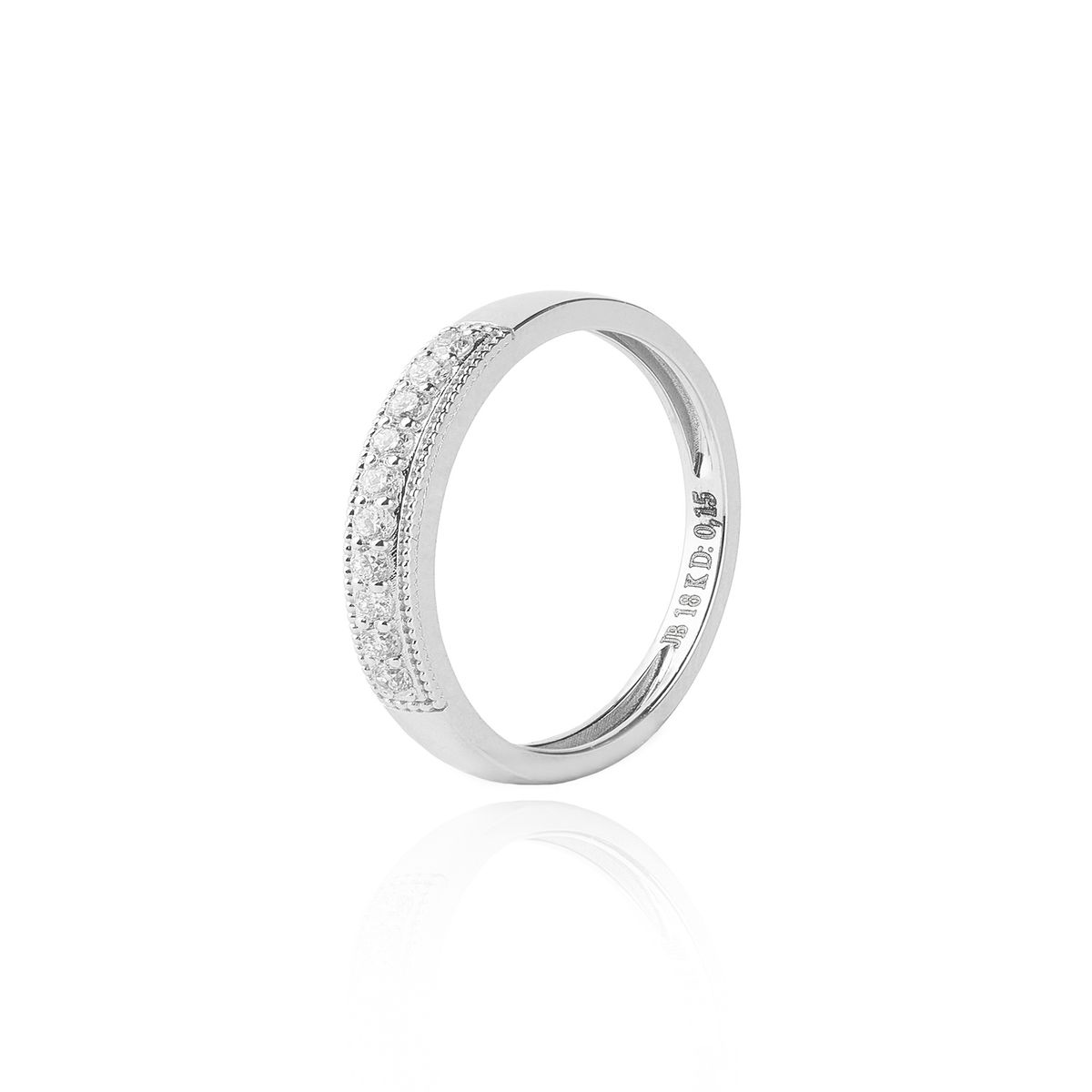 JB JOYAS BARON - Anillo Oro Blanco 18kt Diamantes de 15pts