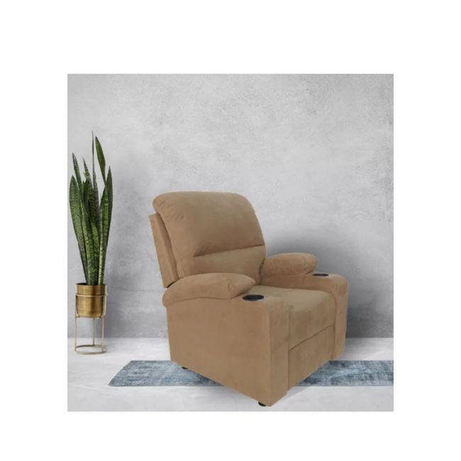 GENERICO - Bergere Sillón Reclinable Olimpo Marca Idetex Tela Color Beige